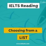 IELTS REading choosing from a list